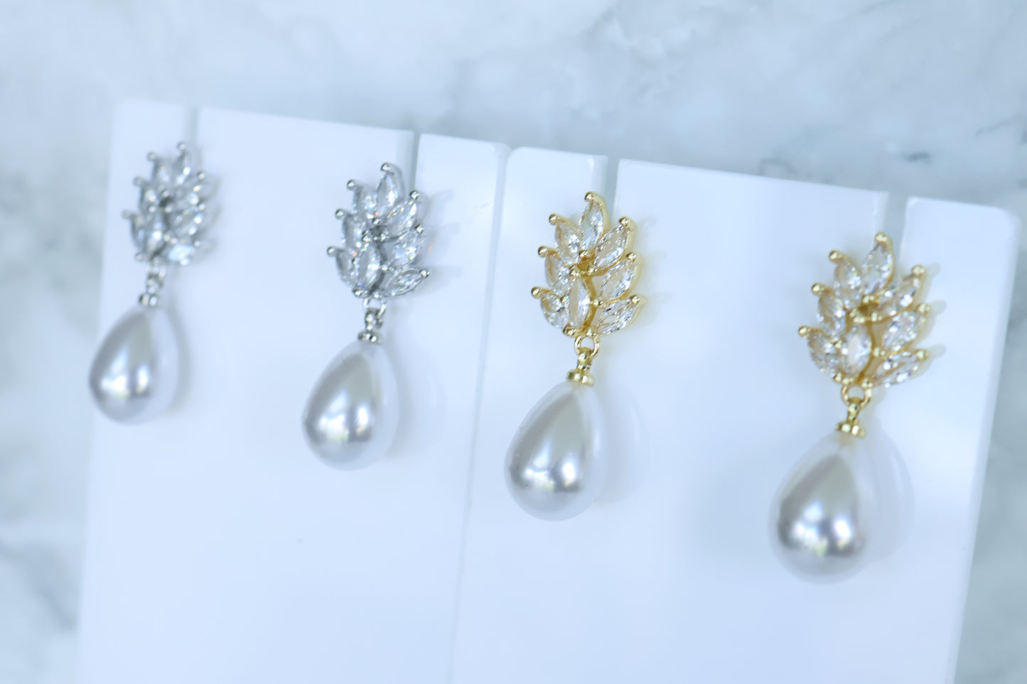 Fiore Pearl Drop Earrings – Silver