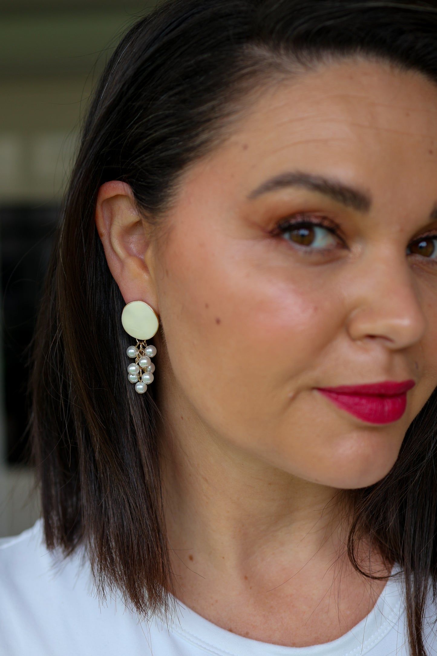 Viva Pearl Drop Earrings - Ivory