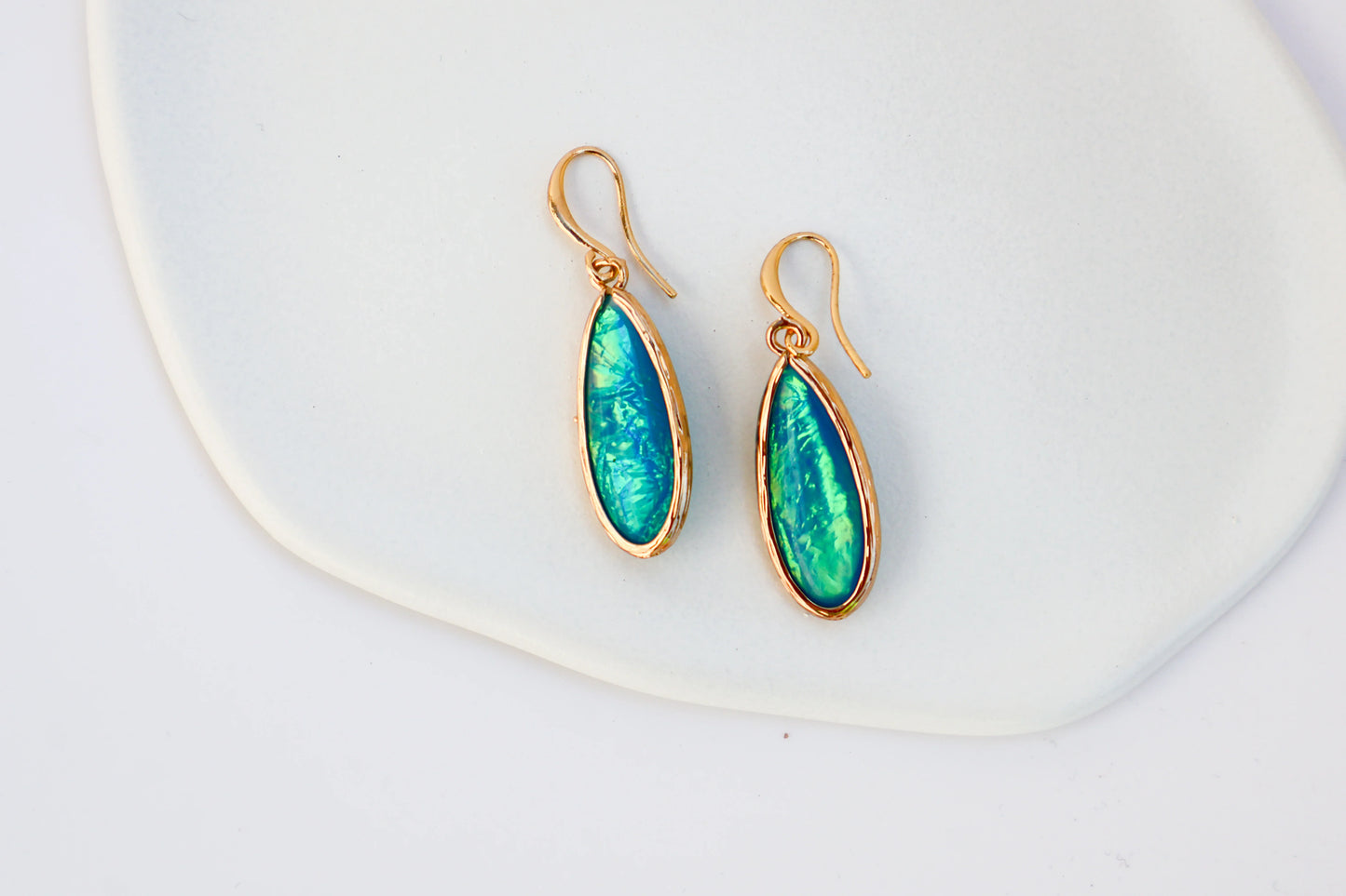 Iridescent Teardrop Elements Earrings