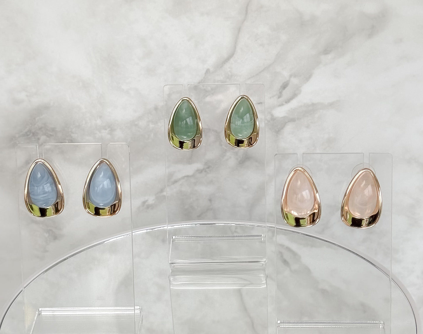 Nova Statement Studs – Sage Green