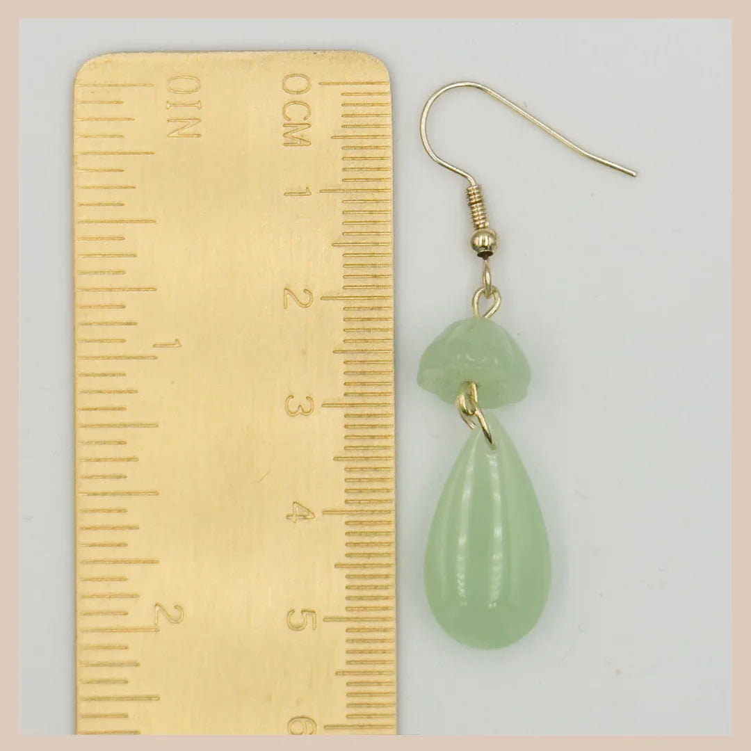 Celadon Tiered Sage Green Drop Earrings