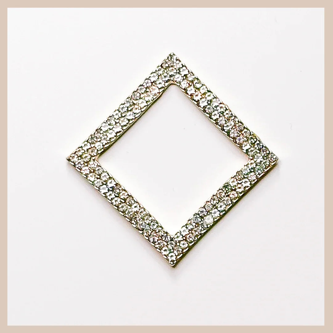 2 in 1 Diamanté Geometric Drop Attachment - Gold