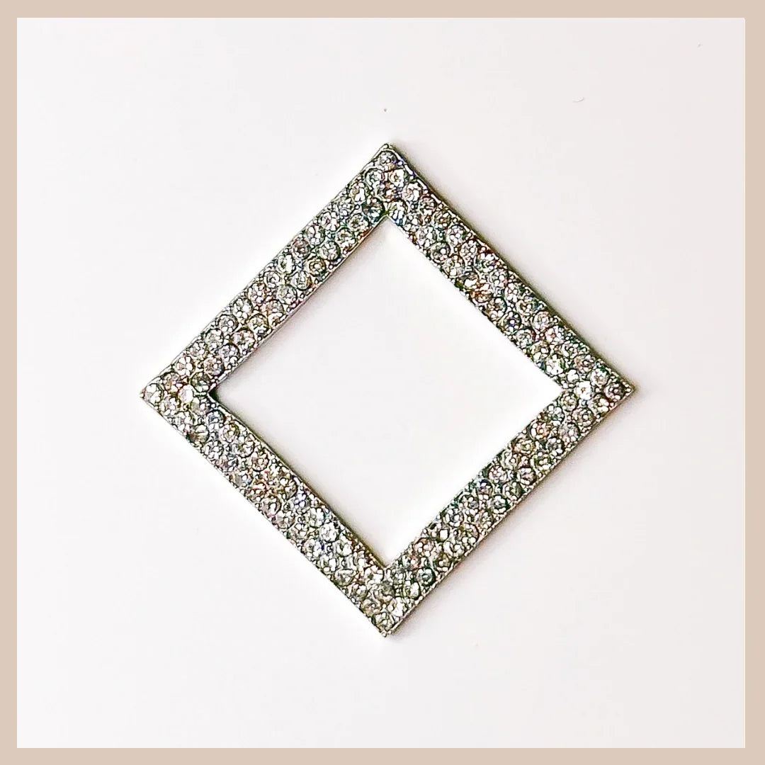 2 in 1 Diamanté Geometric Drop Attachment - Silver