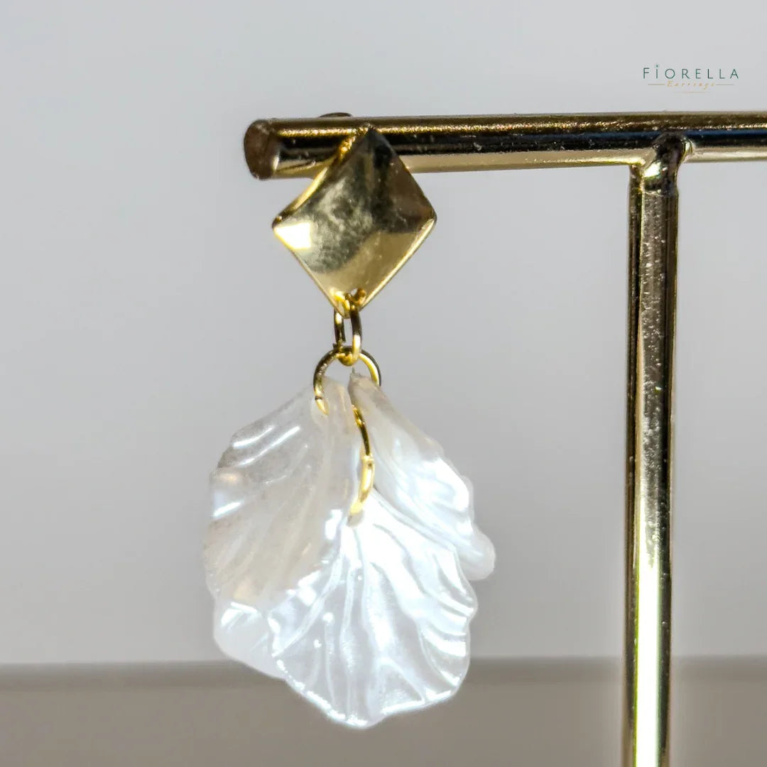 Delicate Pearlescent Petals Drop Earrings