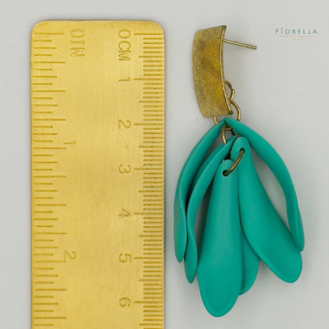 Tropicana Petal Drop Earrings - Jade