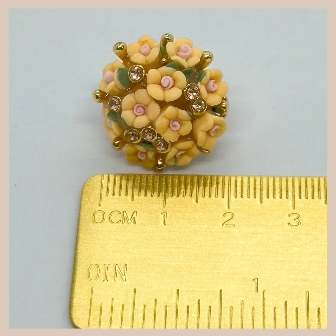 Rosy Posy Stud Earrings - Natural Cream