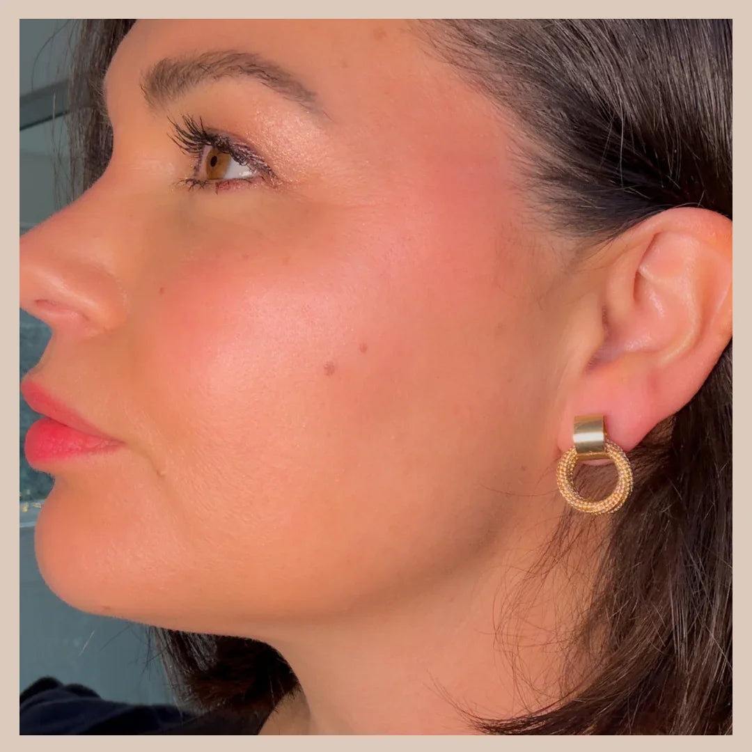 Gold Circular Looped Earrings