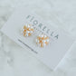 Fiore Pearl Stud Earrings - Gold
