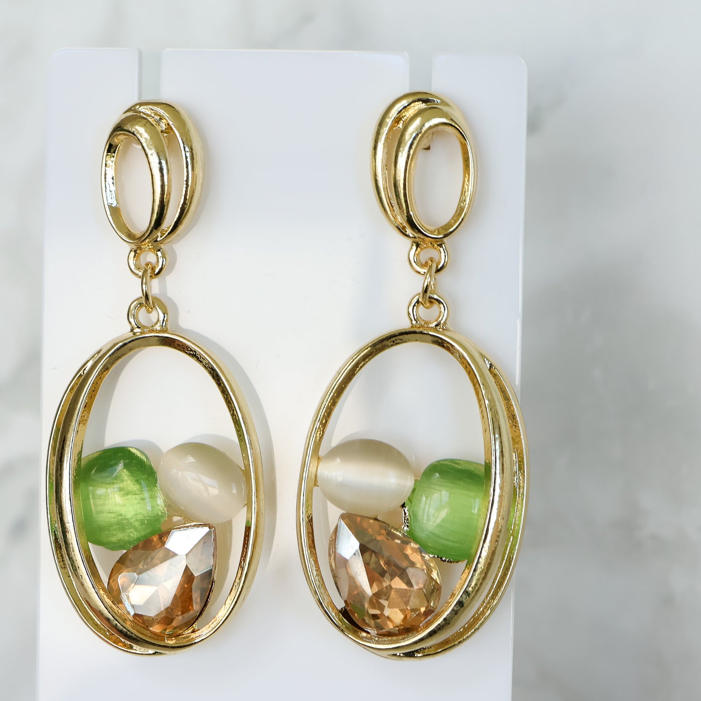 Lusso Drop Earrings – Pistachio