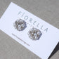 Fiore Pearl Stud Earrings - Silver