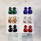 Radiance Duo Gem Earrings - Black