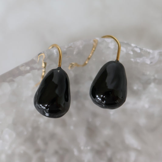 Dew Drop Earrings – Midnight Black