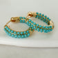 Aegean Turquoise Gold Hoop Earrings