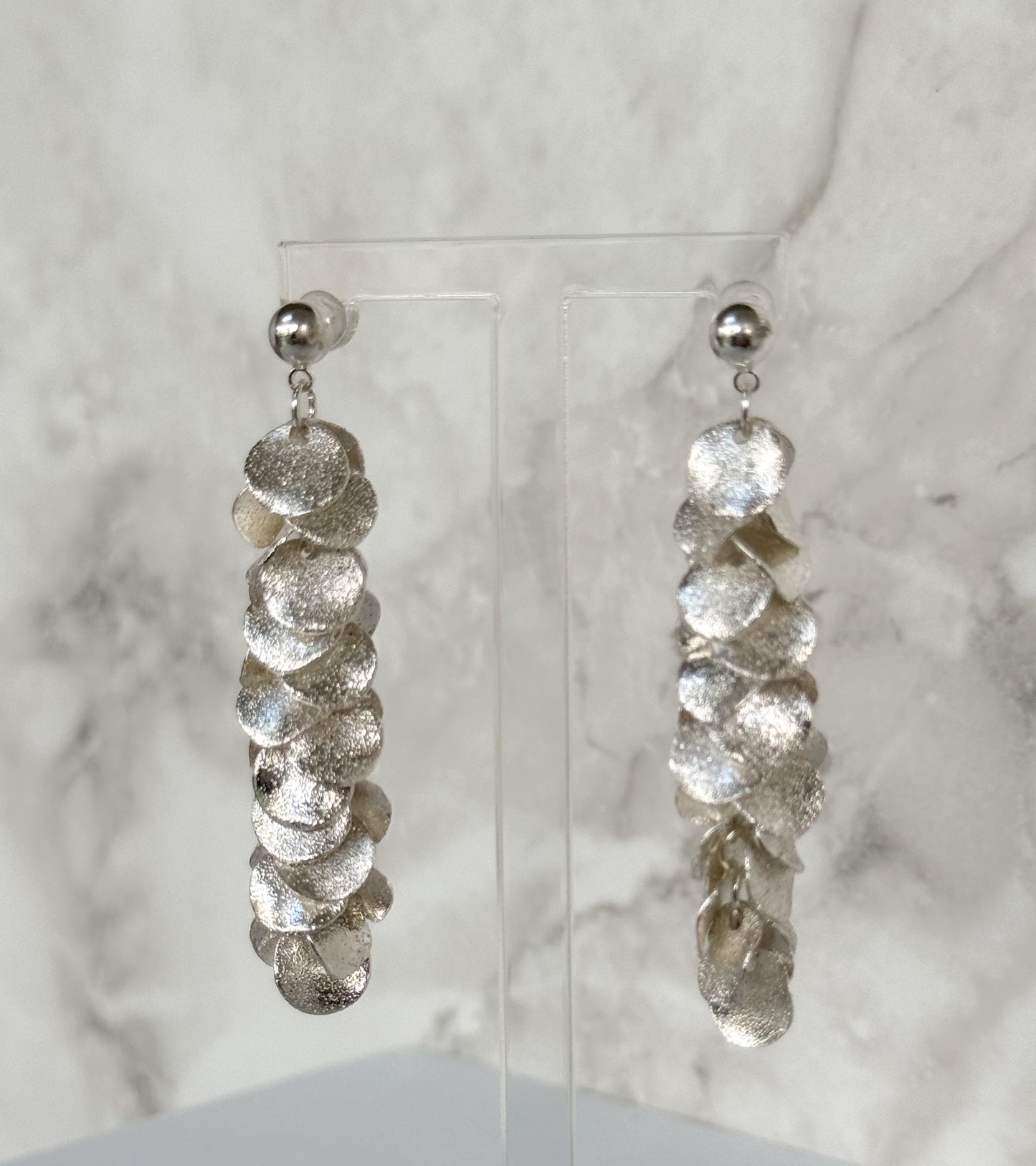 Solara Cascade Drop Earrings - Silver