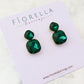 Radiance Duo Gem Earrings - Emerald Green