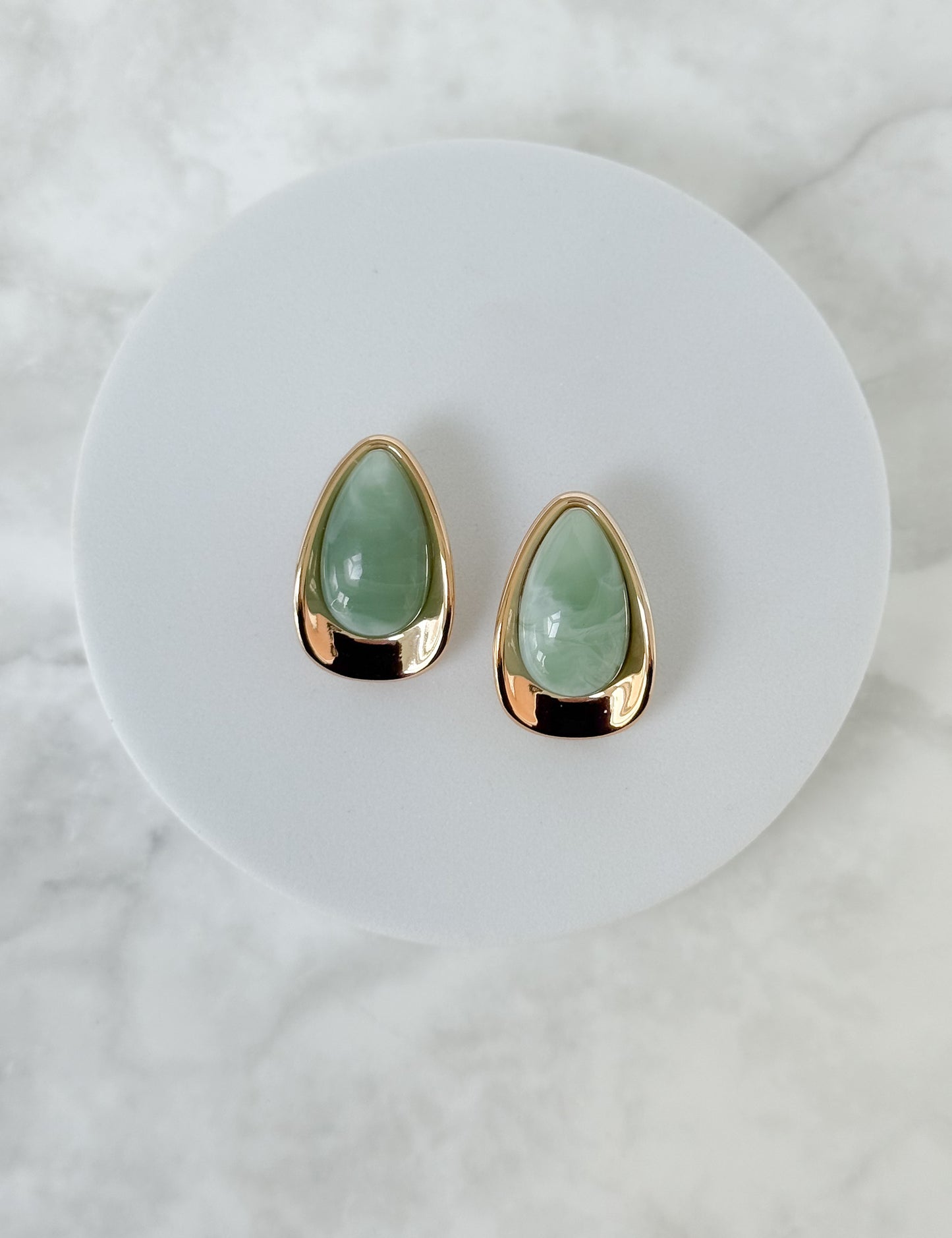 Nova Statement Studs – Sage Green