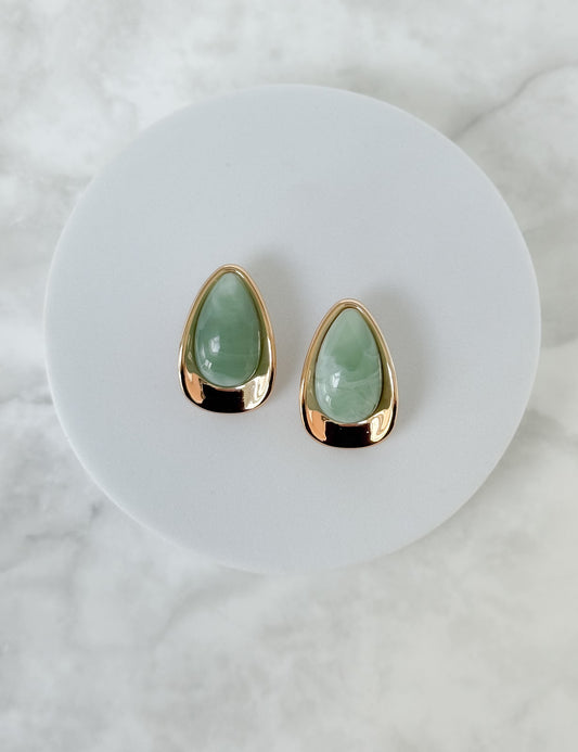Nova Statement Studs – Sage Green