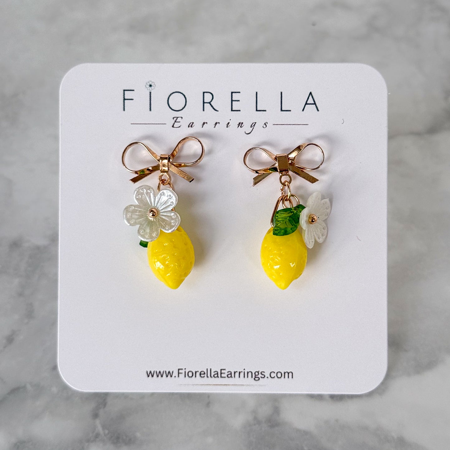 Amalfi Lemon Bow Blossom Drop Earrings
