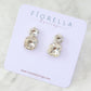 Radiance Duo Gem Earrings - Clear Crystal
