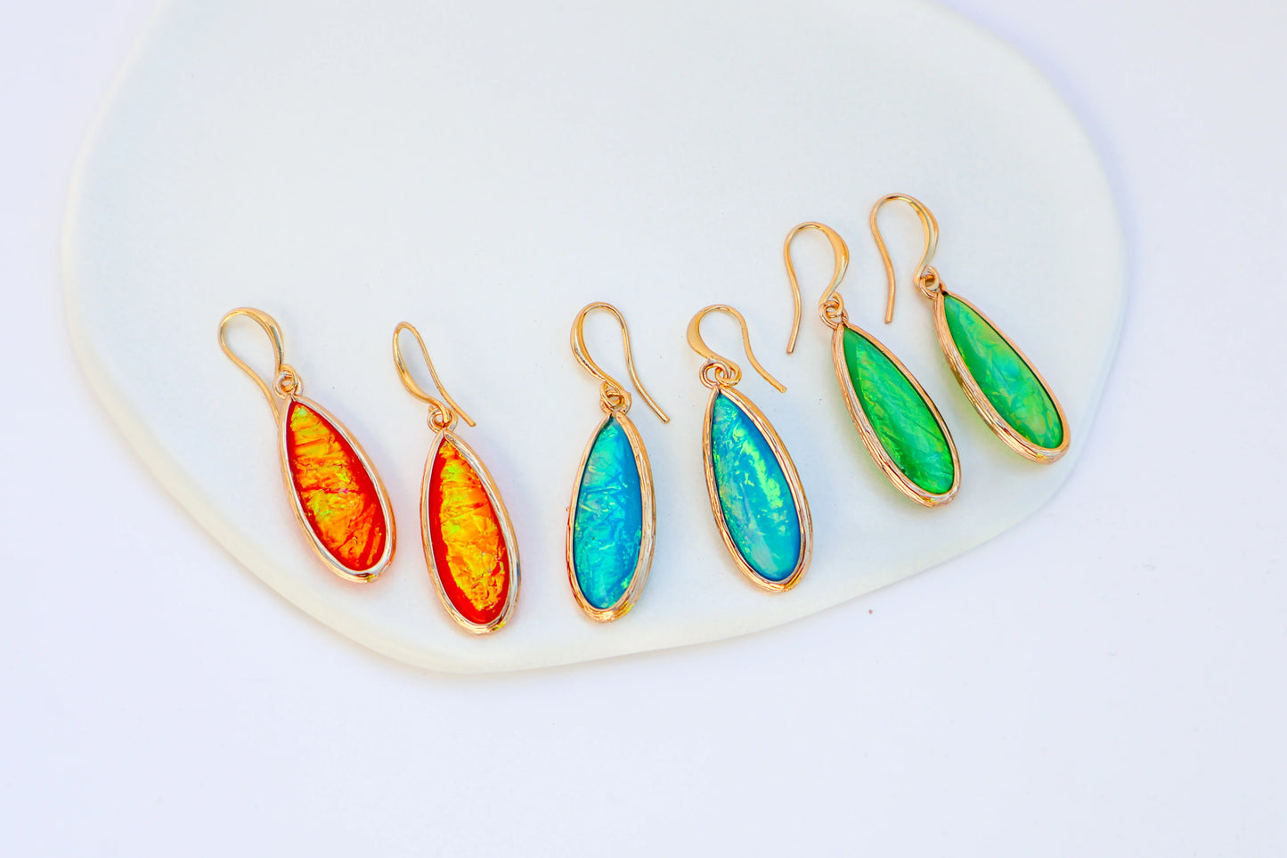 Iridescent Teardrop Elements Earrings