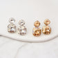 Radiance Duo Gem Earrings - Clear Crystal