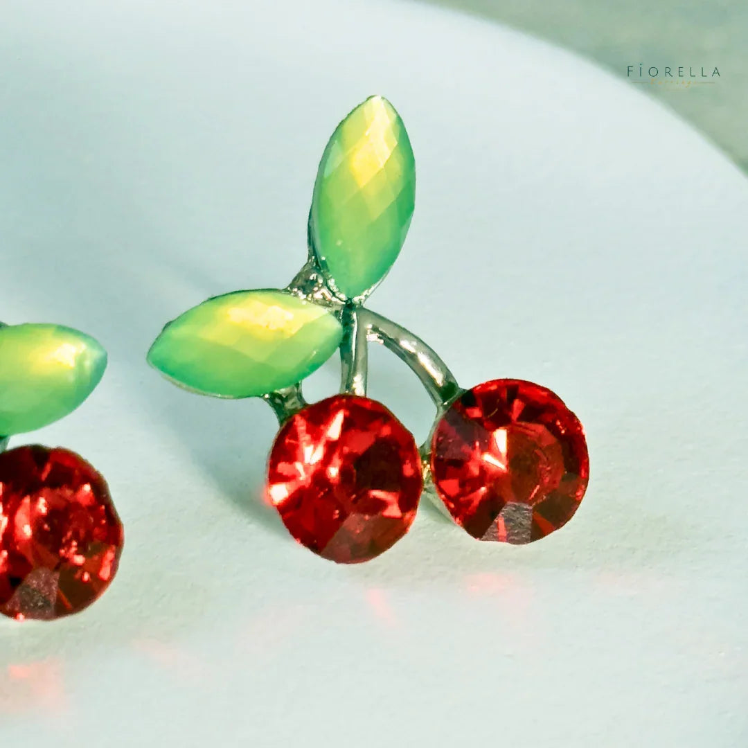Cherry Delight Crystal Stud Earrings
