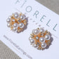 Fiore Pearl Stud Earrings - Gold