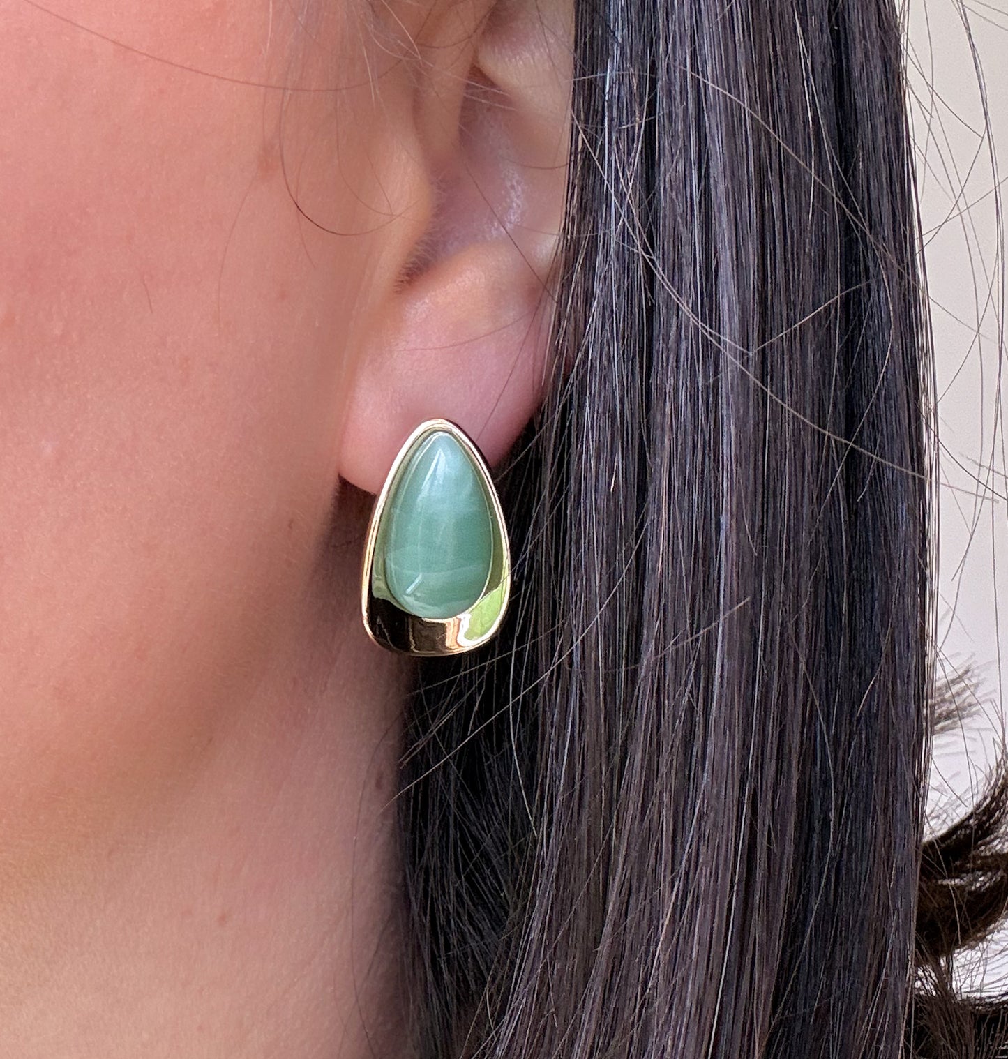 Nova Statement Studs – Sage Green