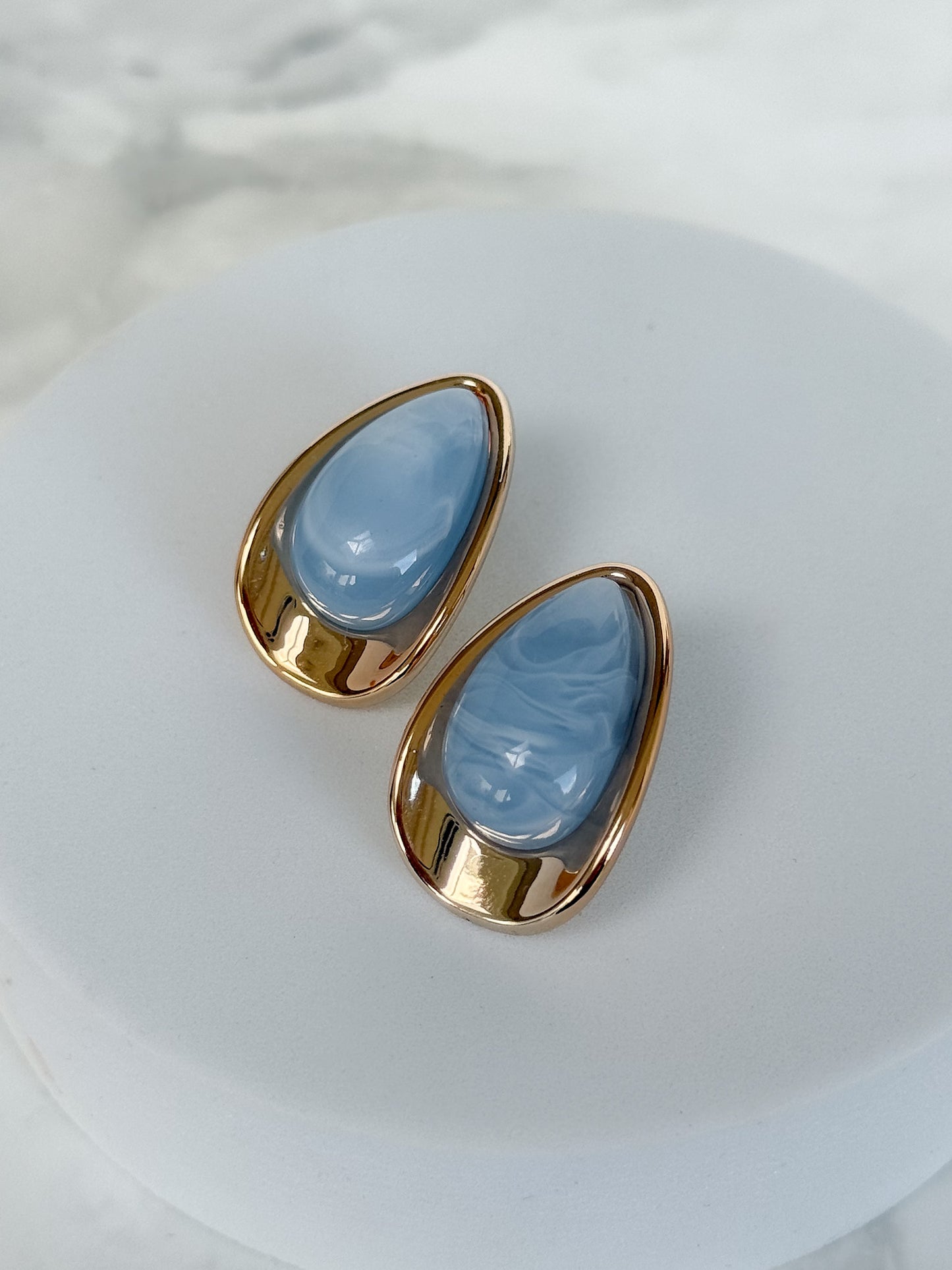 Nova Statement Studs – Powder Blue