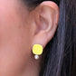 Viva Colour Pearl Earrings - Sunshine Yellow