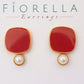 Viva Pearl Stud Earrings - Clay Red