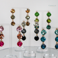 Emerald Trio Crystal Drop Earrings