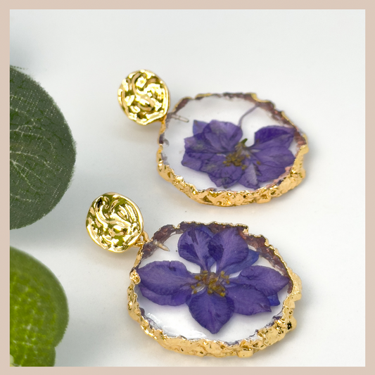 Floral Lilac Resin Drops - Botanical