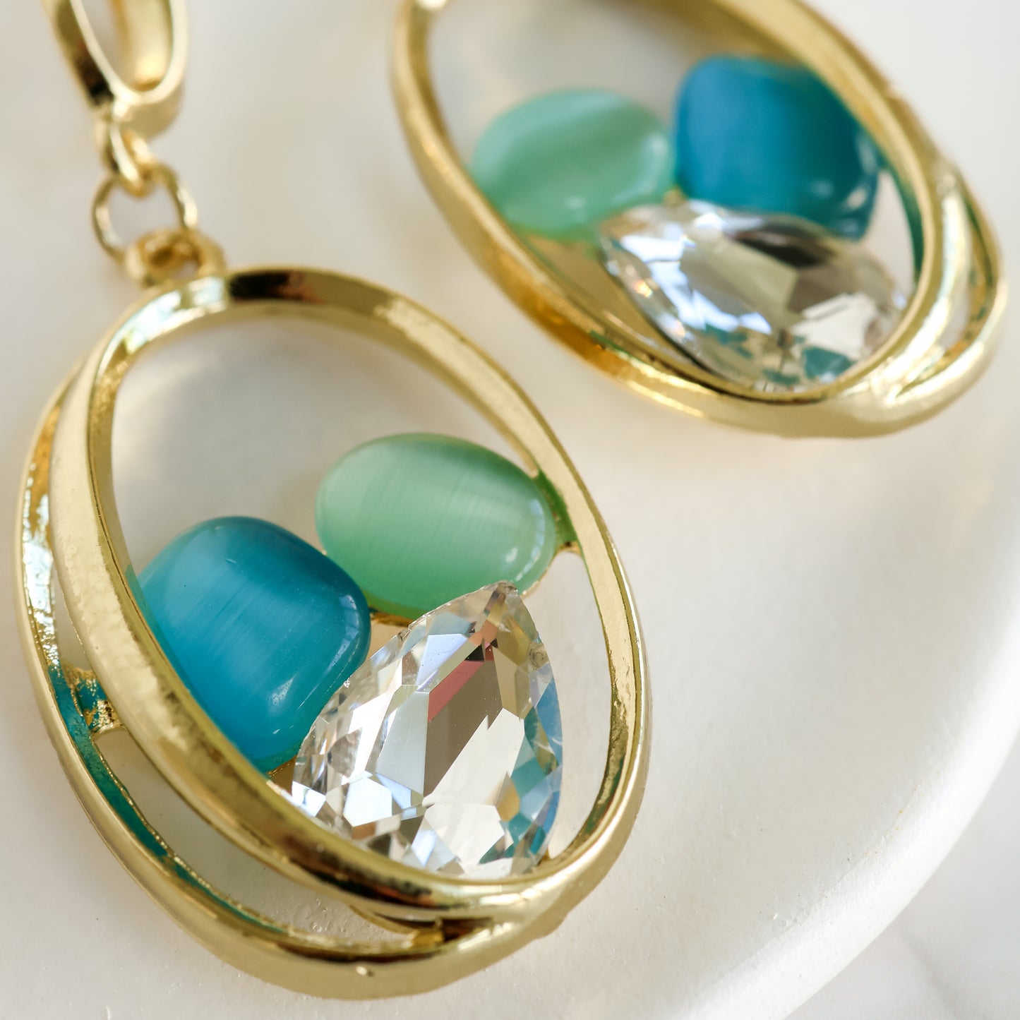 Lusso Drop Earrings – Azzurra