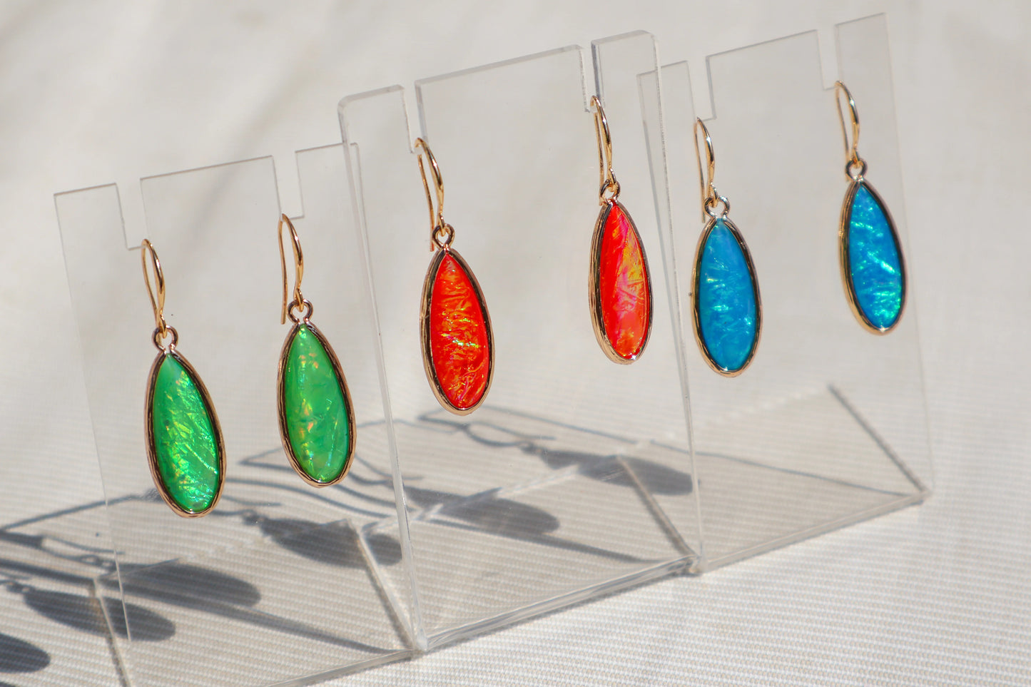 Iridescent Teardrop Elements Earrings
