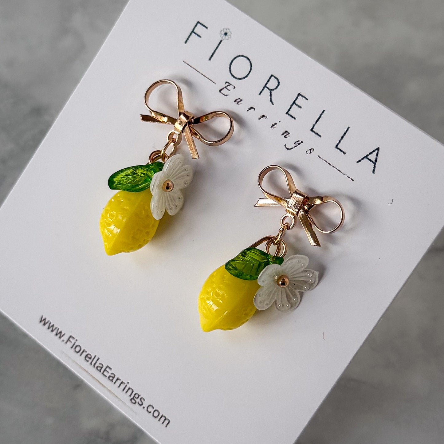 Amalfi Lemon Bow Blossom Drop Earrings