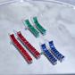 Crystal Bar Drop Earrings - Sapphire
