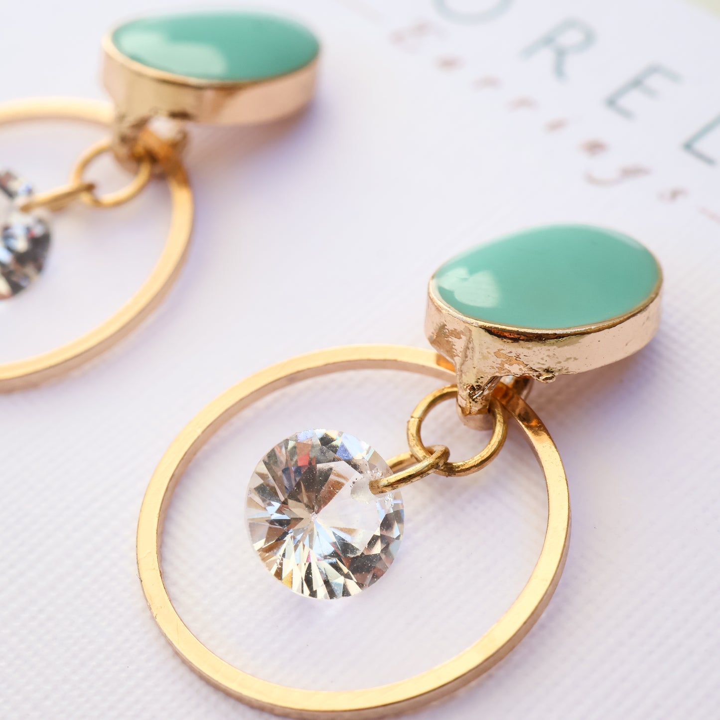 Halo Light Earrings — Aqua Frost