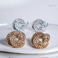Silver Sparkle Elegant Swirl Diamanté Earrings - Silver