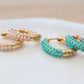 Aegean Turquoise Gold Hoop Earrings