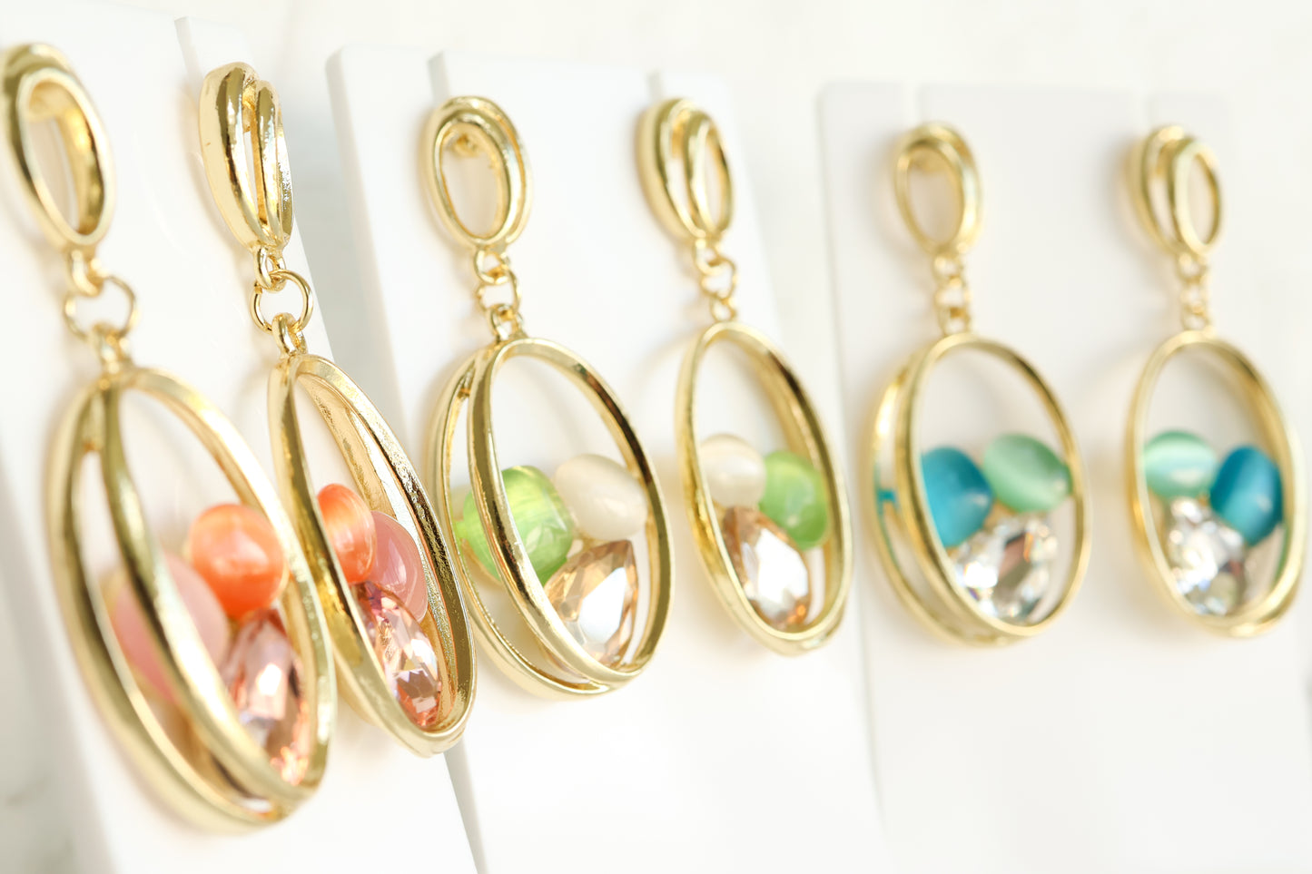 Lusso Drop Earrings – Azzurra