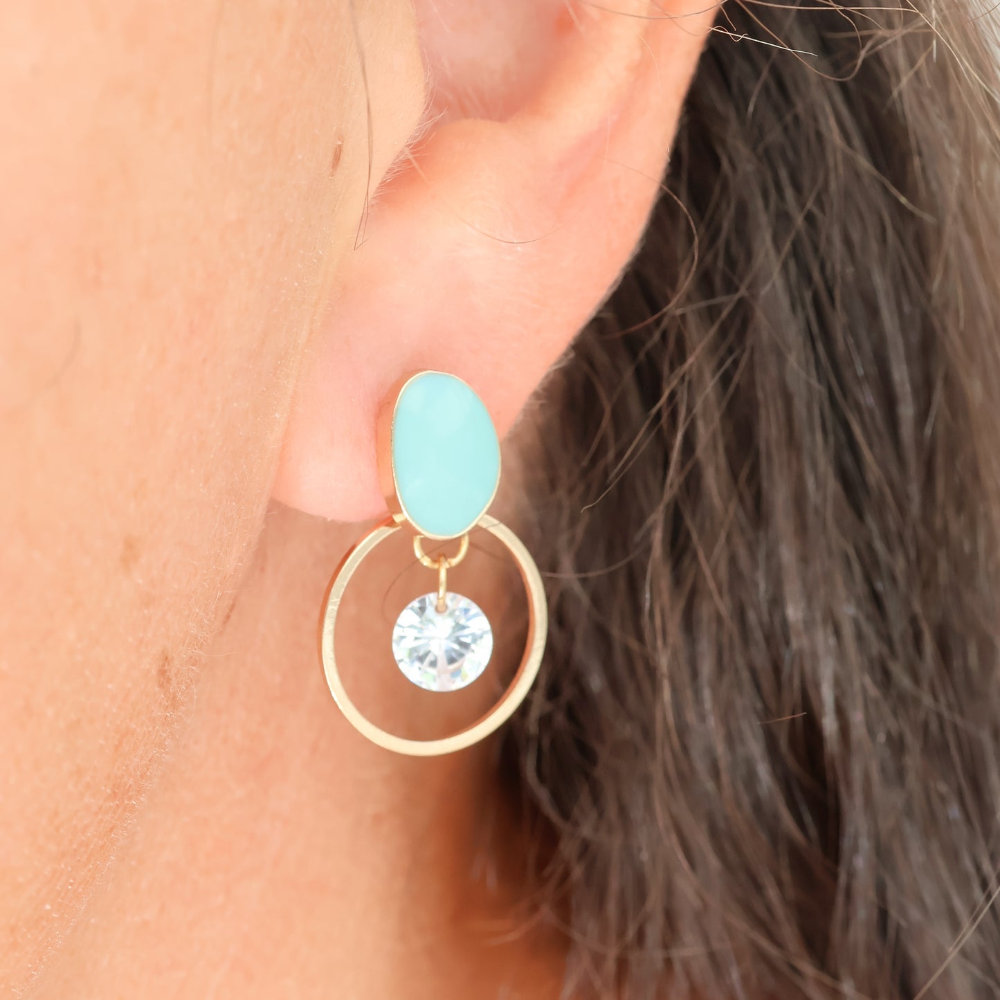 Halo Light Earrings — Aqua Frost
