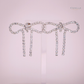 Silver Diamanté Wide Bow Earrings