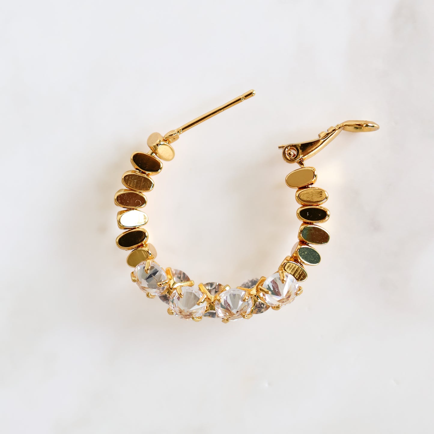 LUMINA Crystal Hoop Earrings - Gold