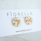 Fiore Pearl Stud Earrings - Gold
