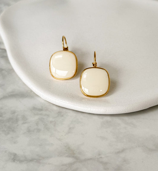 Viva Drop Earrings – Moon White