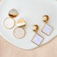 Oyster Glow Gold Statement Earrings