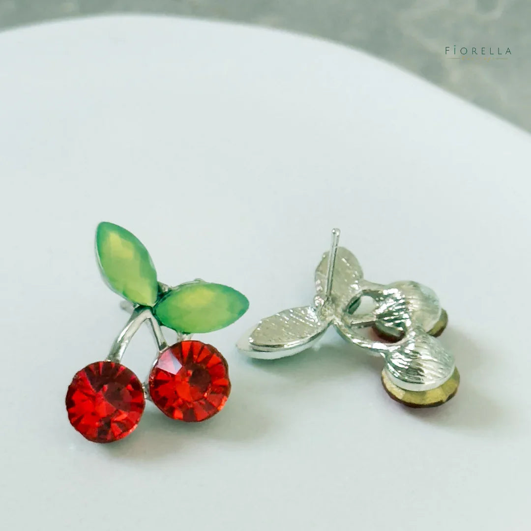 Cherry Delight Crystal Stud Earrings