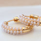 Riviera Pearl Gold Hoop Earrings