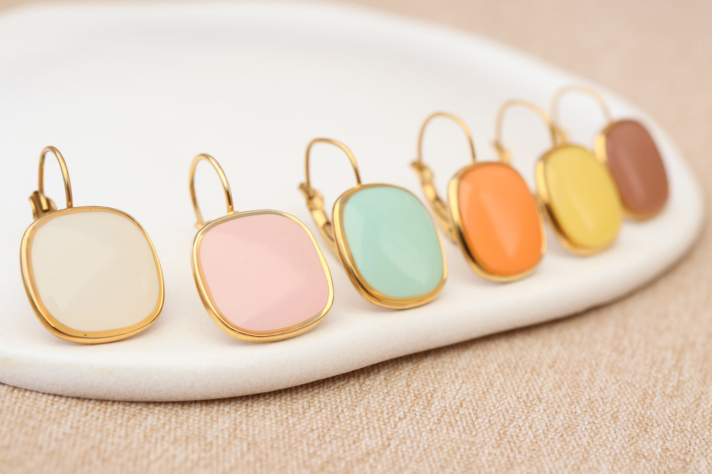 Viva Drop Earrings – Moon White